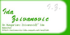 ida zsivanovic business card